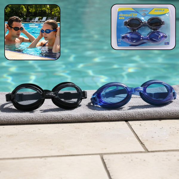 Swimming Goggles Set (2 Pieces Set)