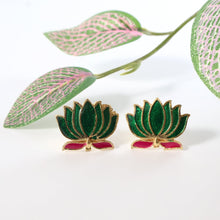 Traditional Green & Lotus Motif Jewellery Set