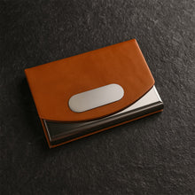 Leather & Stainless-Steel Business Card Holder (1 Pc)