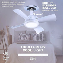 Original Cool LED Socket Fan Light 1000 Lumens 5000K Remote Controlled
