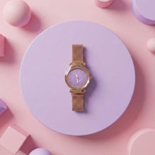 Elegant Rose Gold Mesh Strap Analog Wrist Watch for Women (1 Pc)