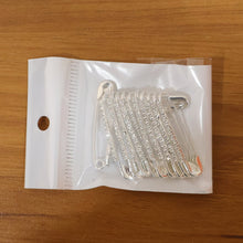 Decorative Silver Finish Safety Pin Brooch Set (12 Pc Set)