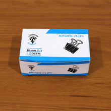Black Metal Binder Clips (19 MM, 12 Pieces Set)
