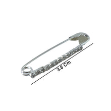 Decorative Silver Finish Safety Pin Brooch Set (12 Pc Set)