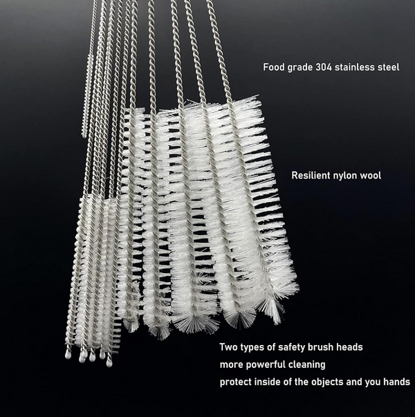 Nylon wool brush for cleaning bottles