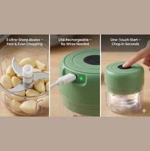 Wireless USB Rechargeable Mini Electric Garlic Machine / Chopper 3 Blades (300Ml)