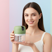 Wireless USB Rechargeable Mini Electric Garlic Machine / Chopper 3 Blades (300Ml)