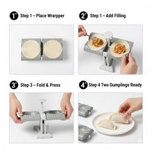Double-Head Dumpling Maker Mold – Press Two Dumplings at Once (Brown Box)