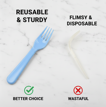 Reusable Heavy Weight Plastic Forks Serving Fork Set for Kitchen Travel Home 5 Pc