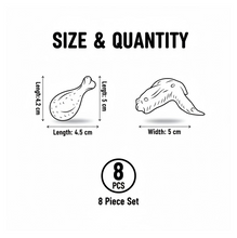 Cute Chicken Wing & Leg Erasers for Kids & Students (8 Pc Set)