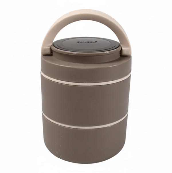 Ganesh Stack 2-Layer Stainless Steel Leak-Proof Lunch Box for Office, School, Picnic