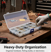 15-Grid Clear Plastic Jewelry Organizer Box with Dividers (1 Pc)