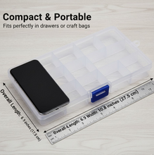 15-Grid Clear Plastic Jewelry Organizer Box with Dividers (1 Pc)