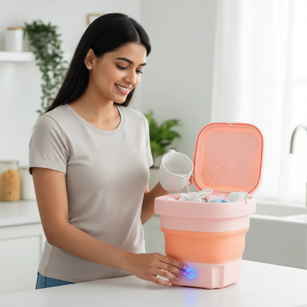 Portable Washing Machine, Foldable Washer and Dryer Combo (1 Set / Mix Color)