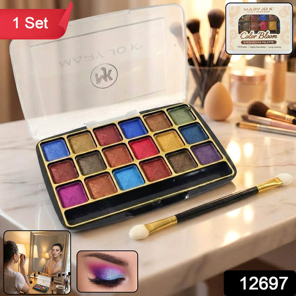 Premium 18-Color Shimmer Eyeshadow Palette (12 GM / 1 Pc)