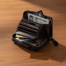 Premium Black Zip-Around Card Holder Wallet (1 Pc)