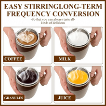 Stirring Coffee Mug | Magnetic Stirring Coffee Cup | Stainless Steel Mug for Milk | Travel Mixing Cup | Self Stirring Coffee Mug, Suitable for Coffee / Milk / Hot Chocolat | Battery Operated ( Battery Not Included)