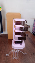 Rotating Spice Jars Vertical Rotatable Seasoning Box 5 Section / Tier 5 Spoon (1 Set)