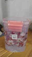 Square 3 Pcs Floral Printed Airtight Storage Container Set (3 Pcs Set)