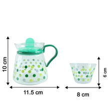 Elegant Glass Tea Pot with Matching Cups Set (1 Set)